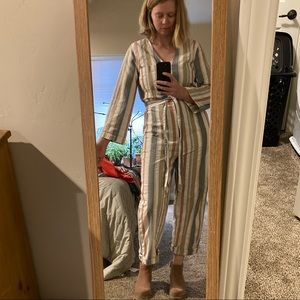 Madewell pastel striped jumpsuit